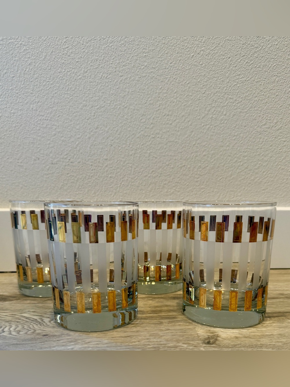 NICE Vintage Culver Doric Double Old Fashioned Glasses 14 Oz Set Of 4 Goldleaf